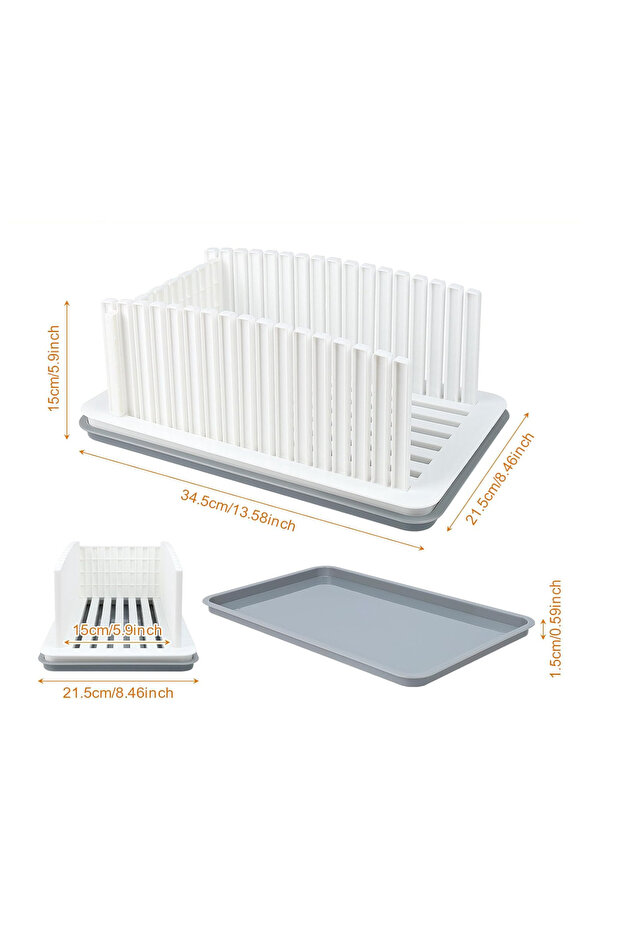 Bread stand with tray and adjustable width slicing guide - 4