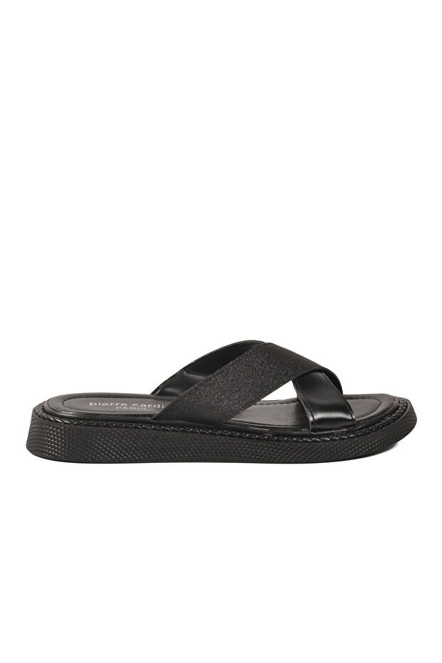 Black Cross-Strapped Lightweight Women's Slippers Pc-54688 Z