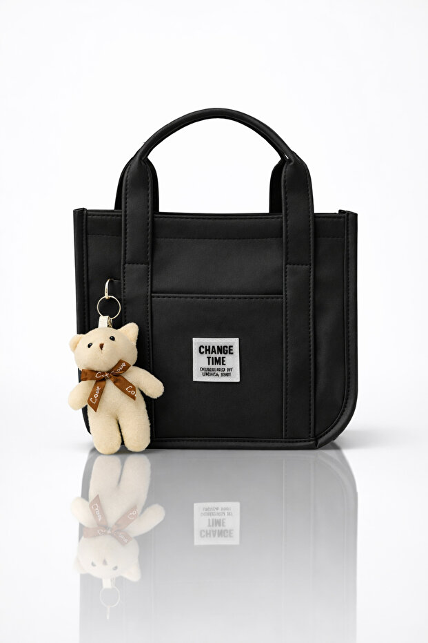 Small Size Women's Hand and Shoulder Bag with Adjustable Strap and Teddy Bear Baguette Bag Crossbody Bag Mini