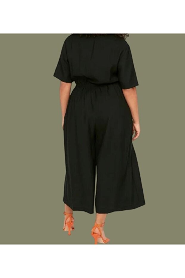 Siyah Bel Detaylı Tulum - 4