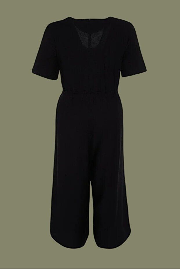 Siyah Bel Detaylı Tulum - 5