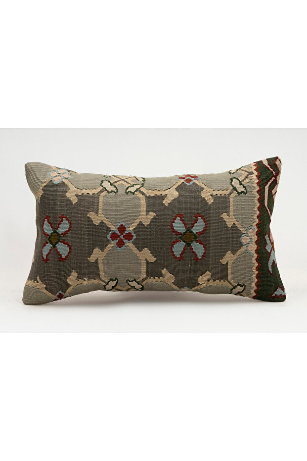 Vintage Throw Pillow Cover Made from Handmade Rug, Wool, 30X50 cm