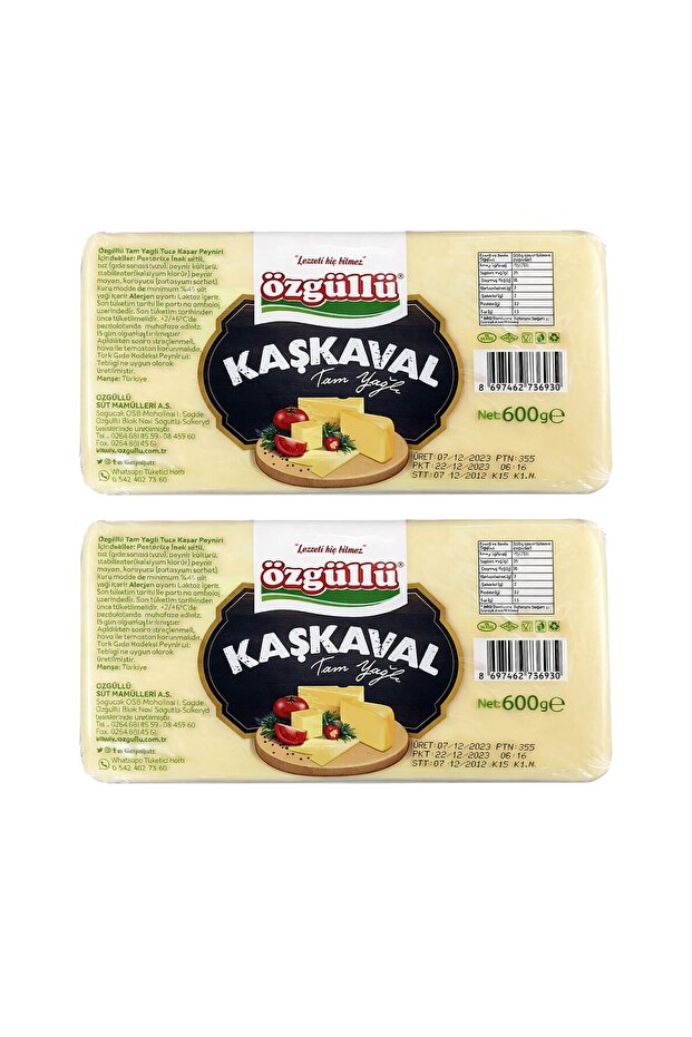 Kaşkaval Peyniri 600 gr x 2 Adet - 1