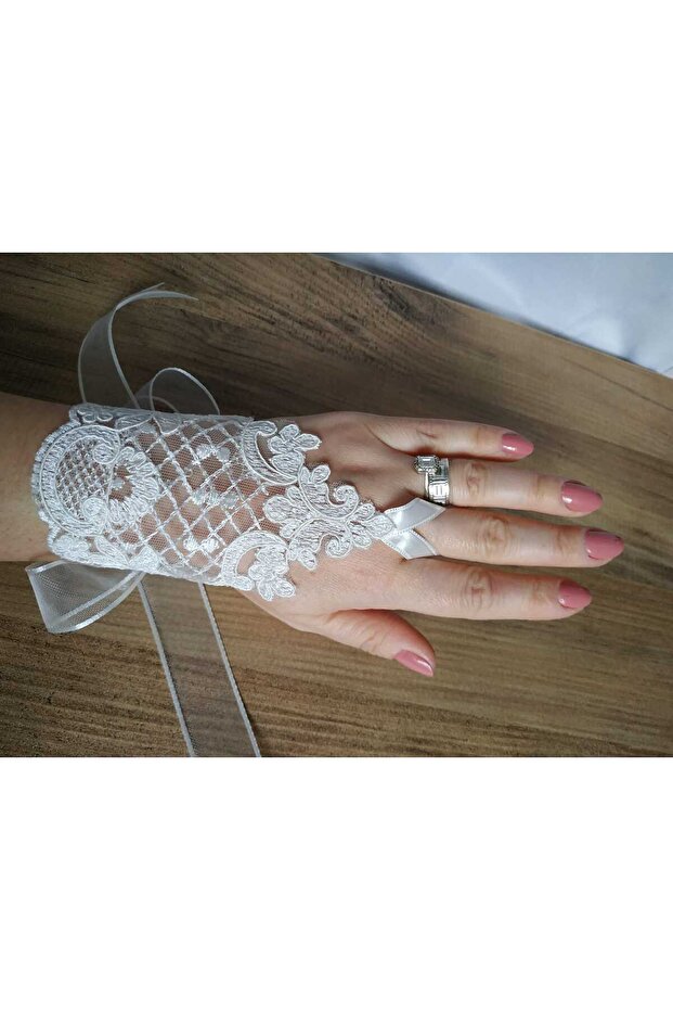 Guipure Gloves Henna Engagement Wedding Evening Dress Gloves