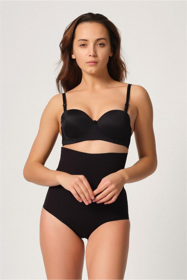 Black Mi Emay 2708 Laser High Waist Cut Slip Ghost Corset - Ssssss9880-5403