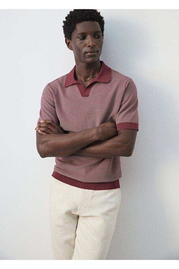 %100 pamuklu kombinli örme polo - 8