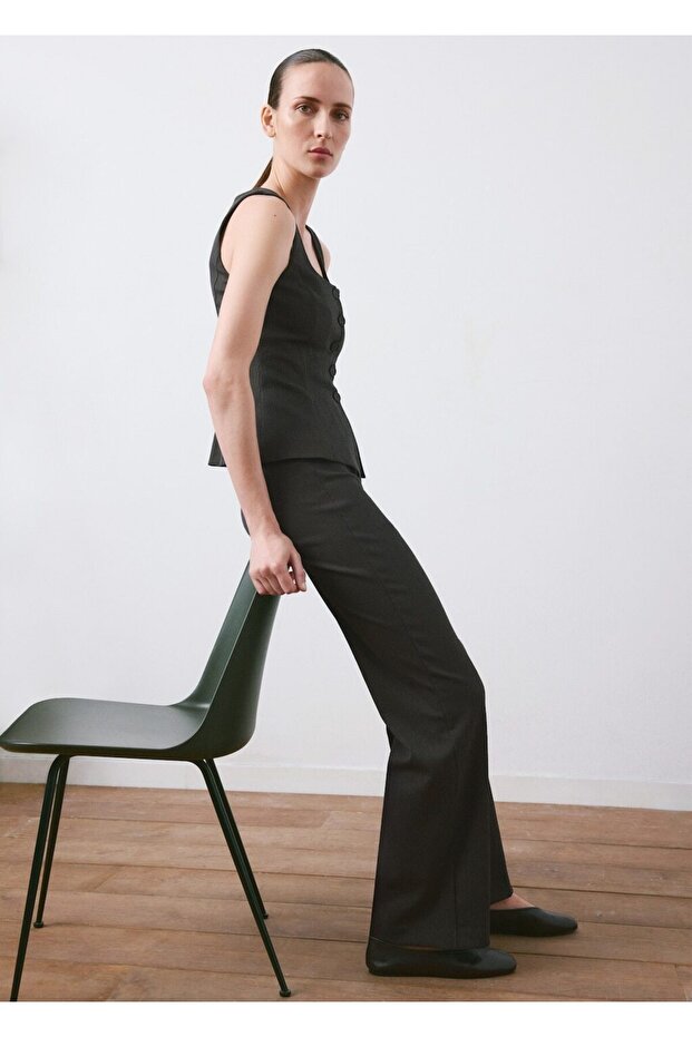 Düğmeli peplum yelek - 1