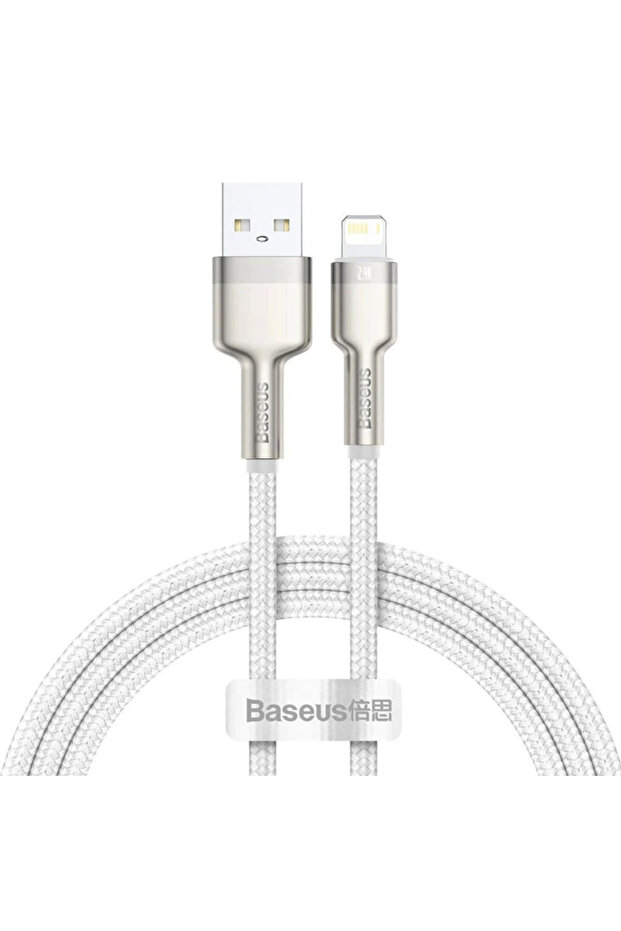 Cablu de date USB la Lightning Baseus, 2.4A, 1m, Alb