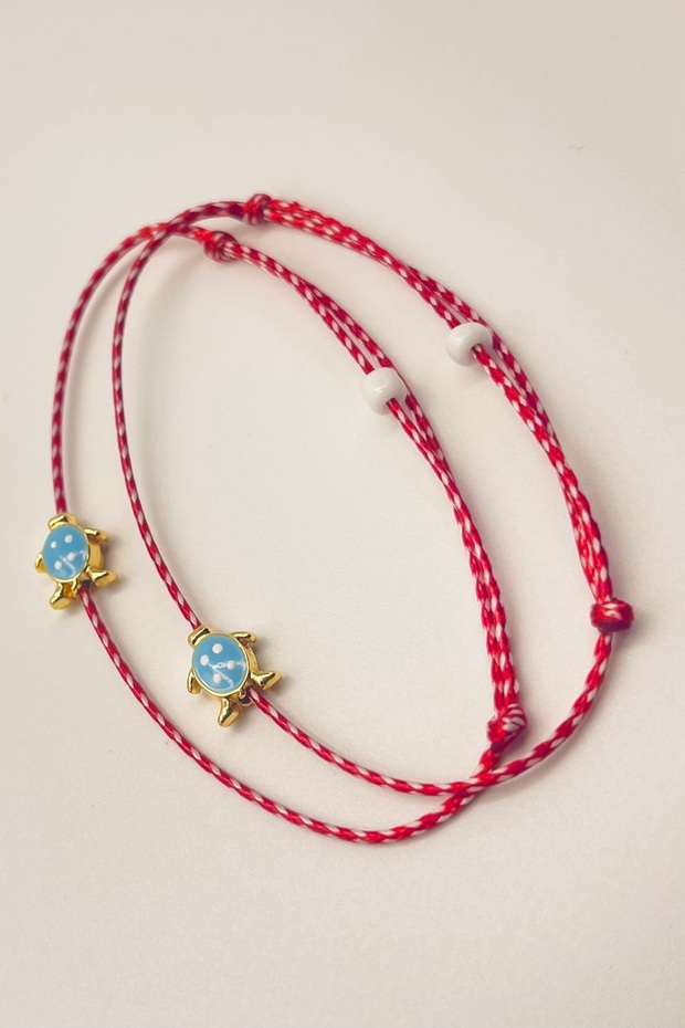 Gift Set of 2 Luxury Marteniçka Wishing Bracelets with Turtle Bead Figures