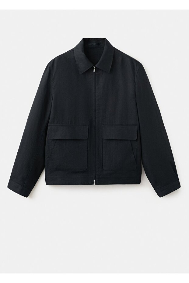 %100 keten cepli ceket - 3