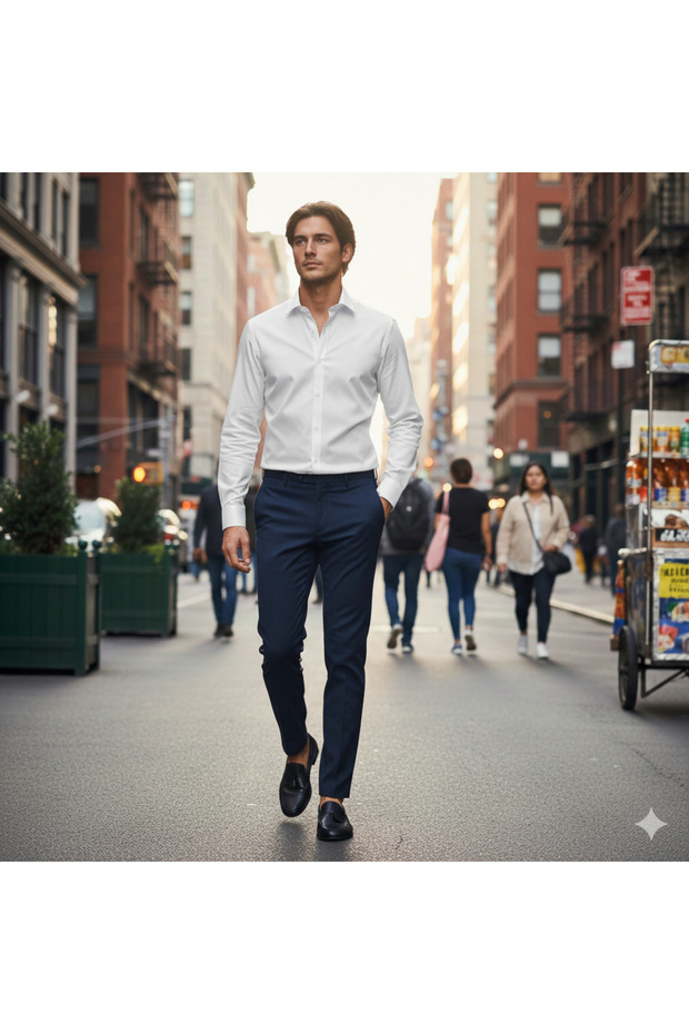 Premium Men's Shirt 100% Cotton Slim Fit Modern Stylish Design