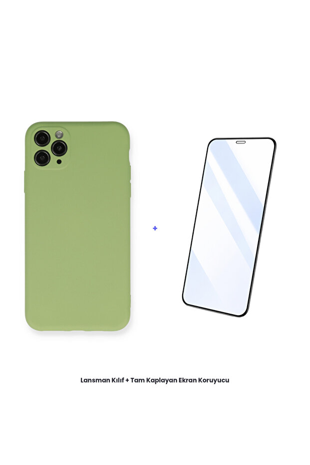 iPhone 11 Pro Max Launch Case + Full Coverage Antistatic Screen Protector Set - Green - 1