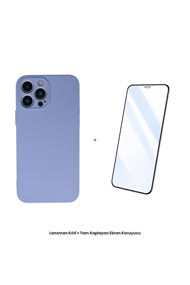 iPhone 13 Pro Launch Case + Full Coverage Antistatic Screen Protector Set - Lilac - 1