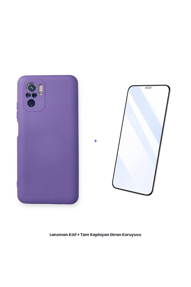 حافظة إطلاق نار لهاتف Redmi Note 10 + مجموعة واقي شاشة مضاد للكهرباء الساكنة - أرجواني - 1