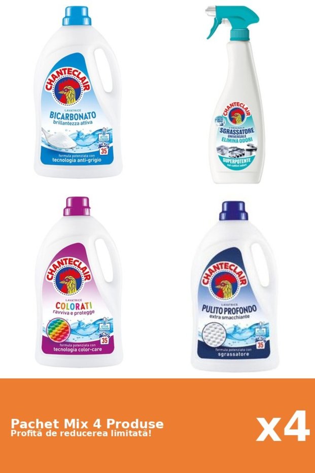 Set 4 Mix Chanteclair: 3 Detergent, 1 Degresant