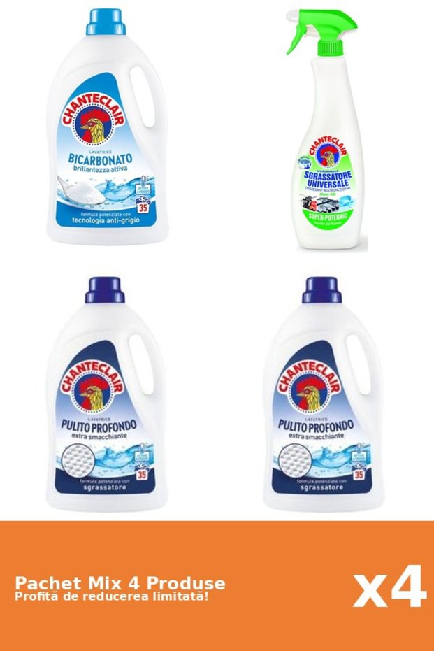 Set 4 Mix Chanteclair: 3 Detergent, 1 Degresant