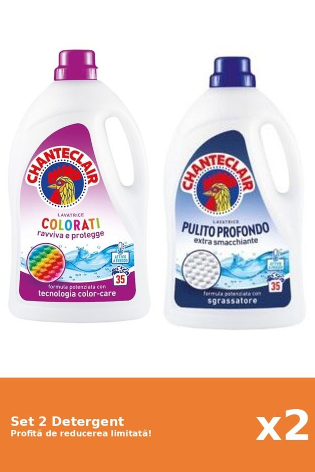 Set 2 Detergent Chanteclair: 1xColor, 1xClasic