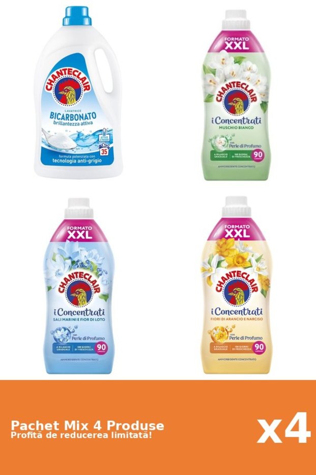 Set 4 Mix Chanteclair: 1 Detergent, 3 Balsam