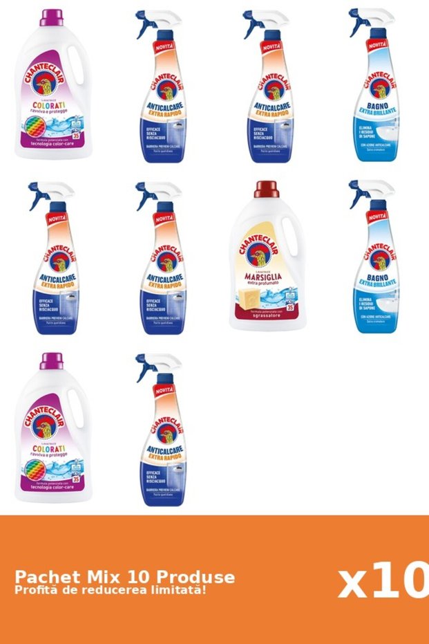 Set 10 Mix Chanteclair: 3 Detergent, 7 Anticalcar