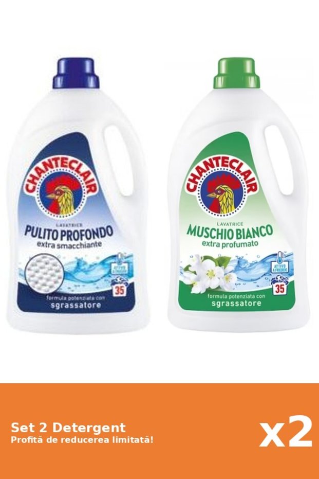 Set 2 Detergent Chanteclair: 1xClasic, 1xMosc Alb