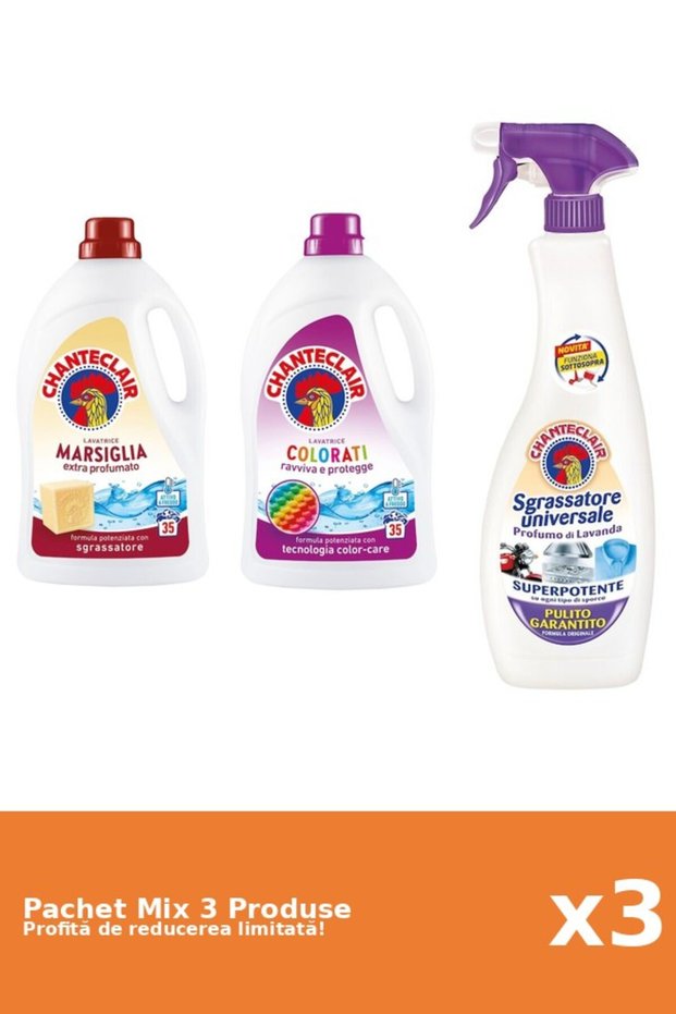 Set 3 Mix Chanteclair: 2 Detergent, 1 Degresant