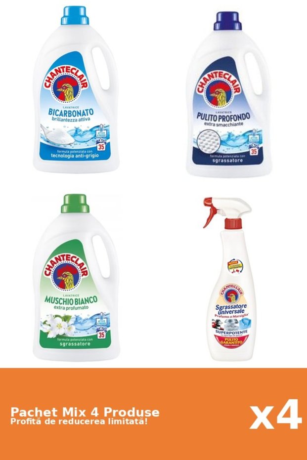 Set 4 Mix Chanteclair: 3 Detergent, 1 Degresant