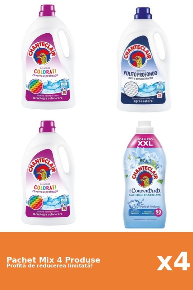 Set 4 Mix Chanteclair: 3 Detergent, 1 Balsam