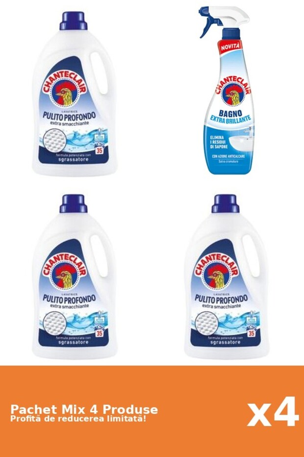 Set 4 Mix Chanteclair: 3 Detergent, 1 Anticalcar