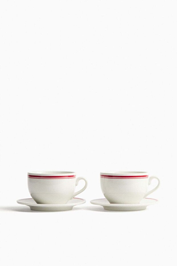 2-pack porcelain cups and saucers