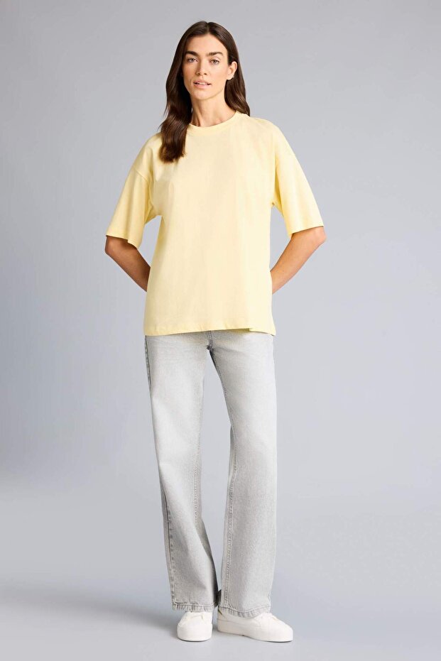 Oversıze Basıc Penye Tişört C0099AX26SM - 2