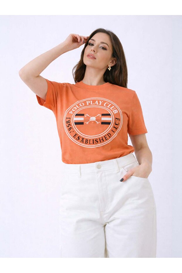 Ladies Graphic T-shirt -ORANGE