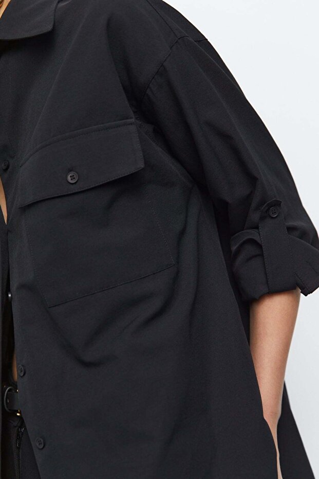 Cepli Oversize Gömlek - 7