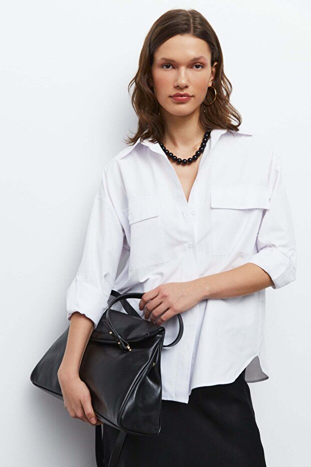 Cepli Oversize Gömlek - 3