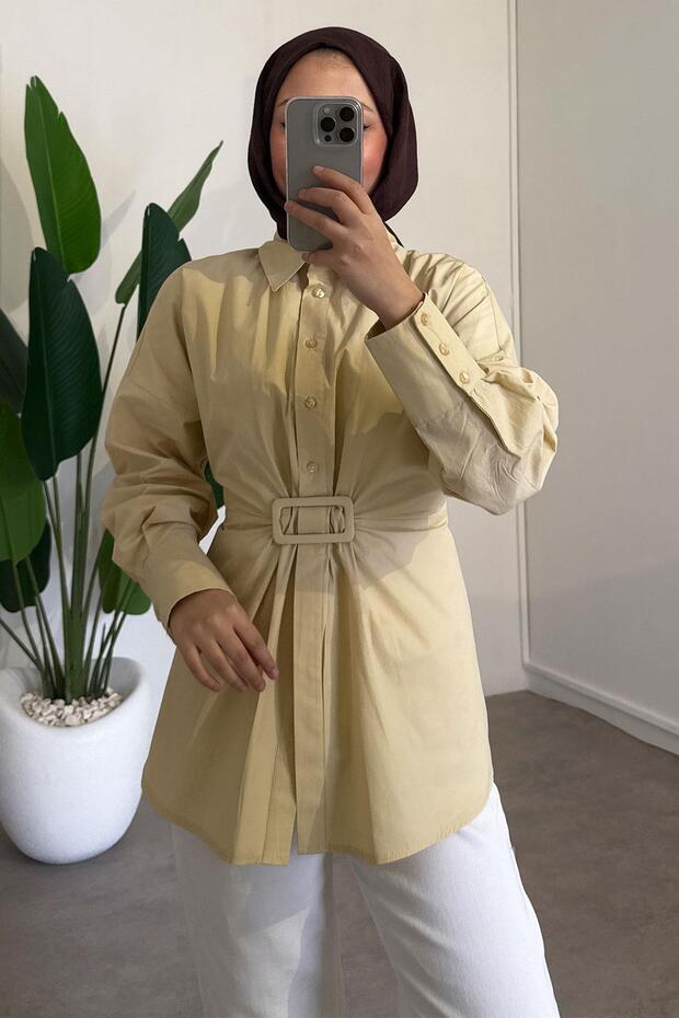 Tokalı Tunik - Bej - 3