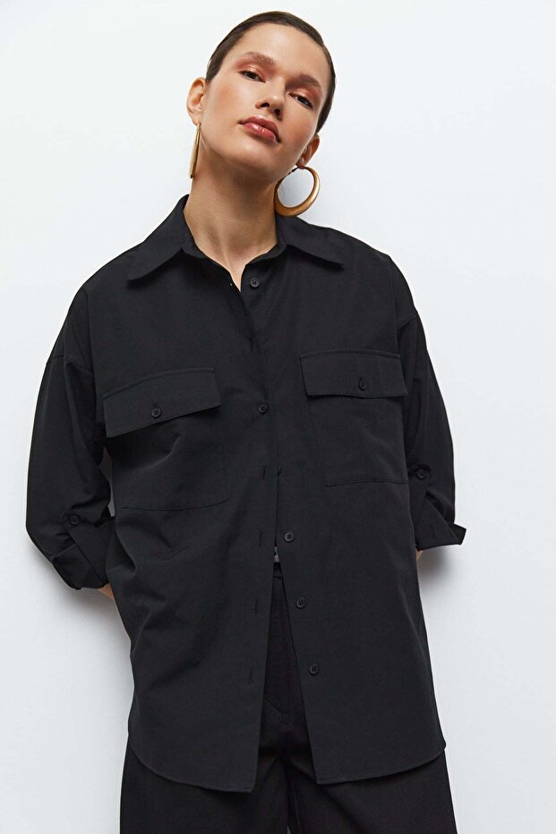 Cepli Oversize Gömlek - 6