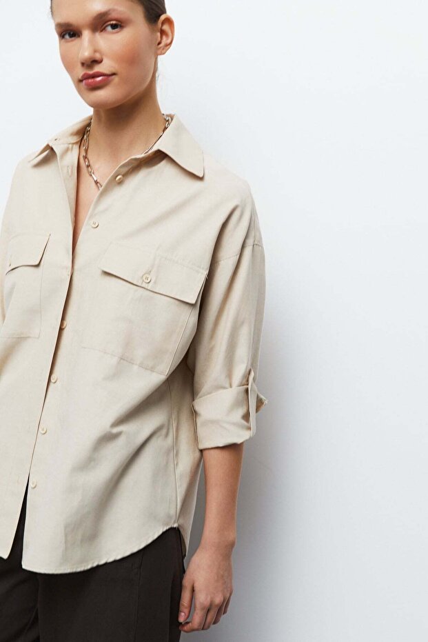 Cepli Oversize Gömlek - 2