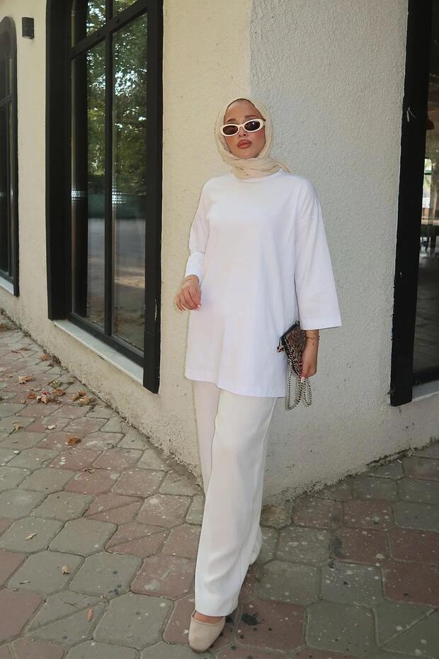 Basıc T-shirt 4-6694- BEYAZ - 2