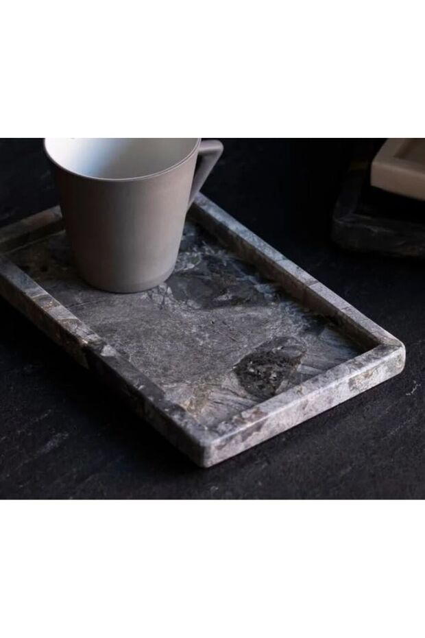 small decorative grey marble tray size 12.5x20x2cm
