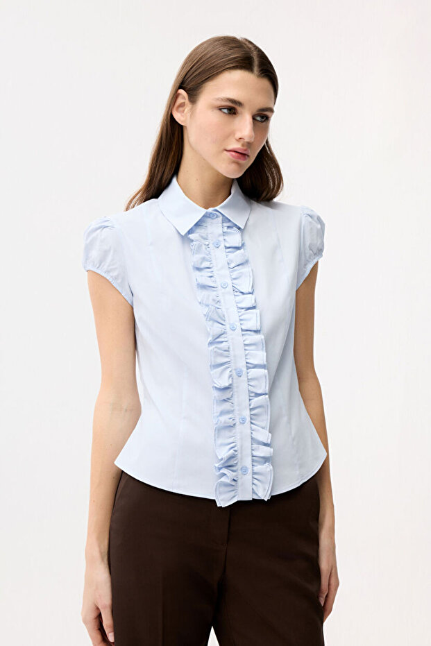 Büzgü Detaylı Gömlek - 1