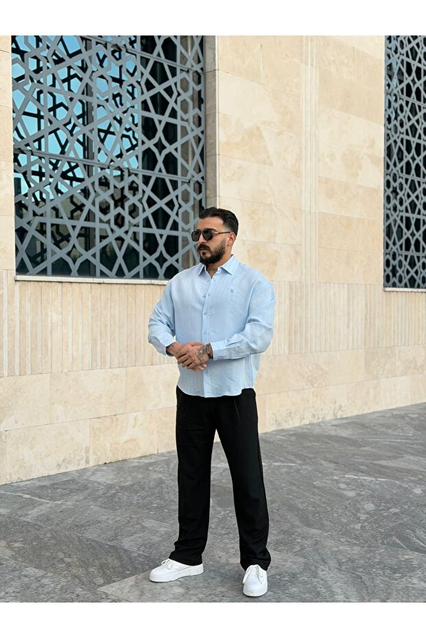 Oversize Striped Modal Fabric Shirt