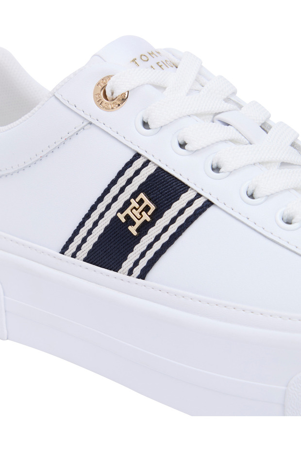 Th Kadın Foxing Platform Webbing Beyaz Sneaker - 3