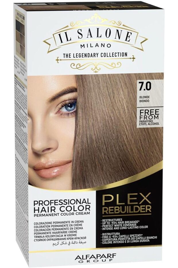 Plex Rebuilder Permanent Hair Color Cream - 7.0 Blonde Hair Dye Kit