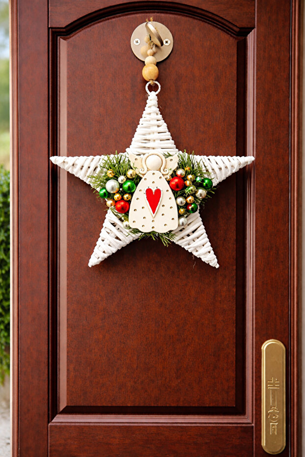 Yıldız Dekoratif Hasır Kapi Süsü - 1