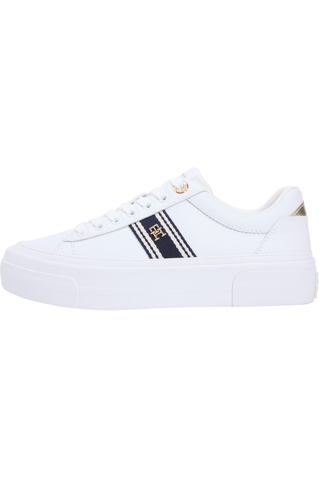 Th Kadın Foxing Platform Webbing Beyaz Sneaker - 1