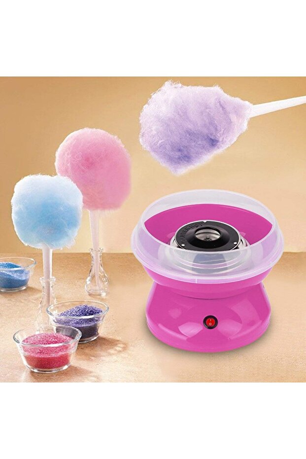 Electric Cotton Candy Machine - Easy to Use & Clean Pink Candy Floss Maker for Home DIY Treats