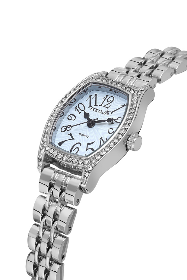 Vintage Numerals Women Wrist Watch Silver Blue Color Pl-1592B4X