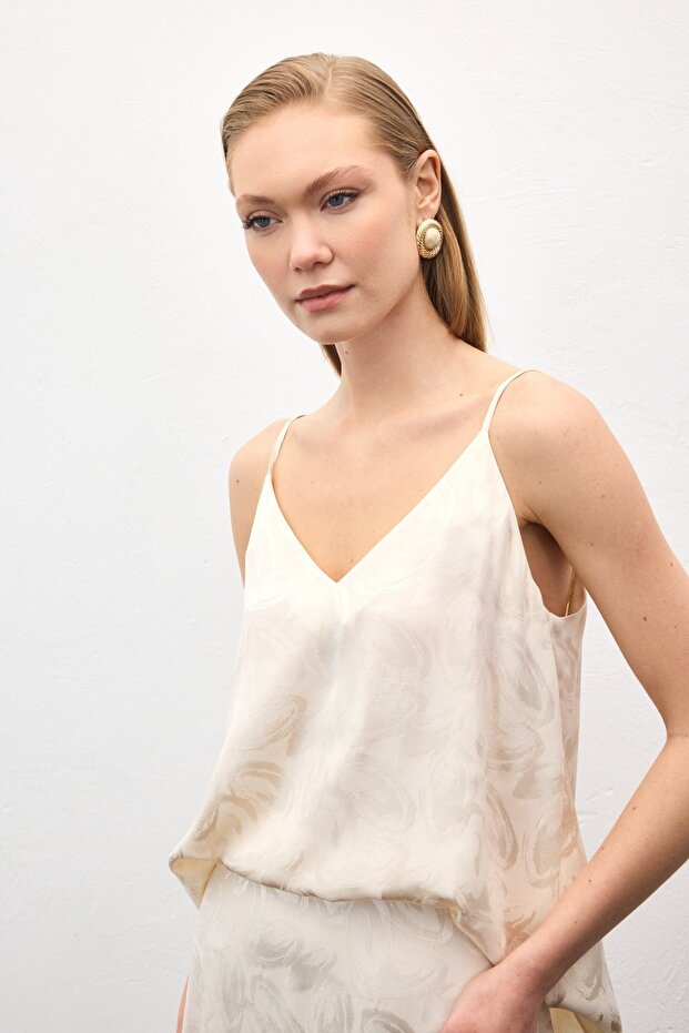 Lior Askılı Bluz - Bej - 2