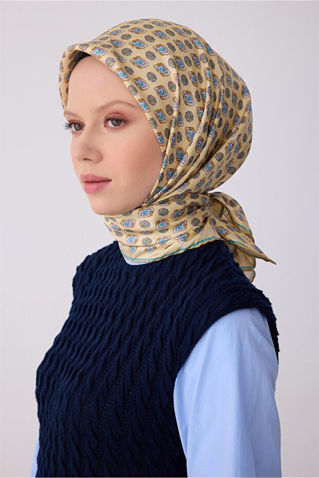 وشاح تيفيل سيف حرير 4308 - 05 نمط باتيك أصفر