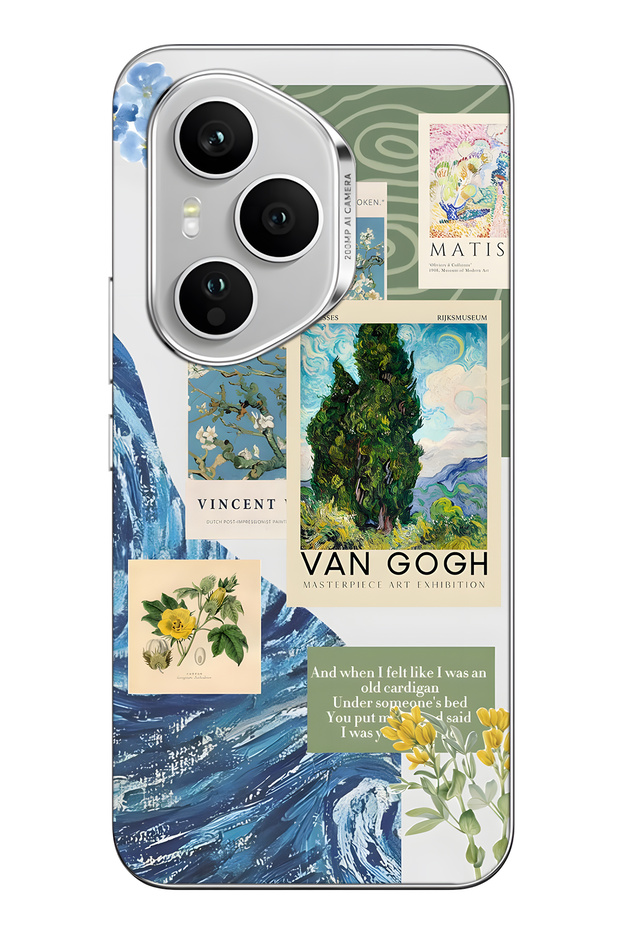 Honor 400 Pro Compatible Van Gogh Patterned Transparent Phone Case - 1
