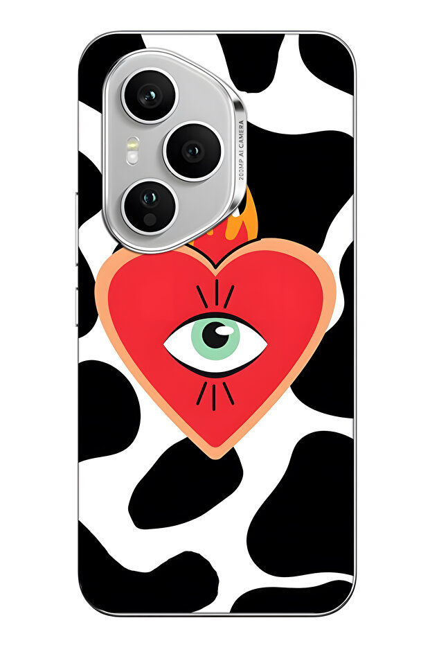 غطاء هاتف شفاف متوافق مع هونر 400 برو بنمط قلب متوهج - 1